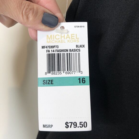 Michael Michael Kors NWT Women's Black Skirt Back Exposed Zipper Size 16 - Picture 5 of 7